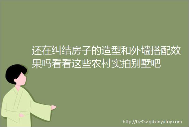 还在纠结房子的造型和外墙搭配效果吗看看这些农村实拍别墅吧